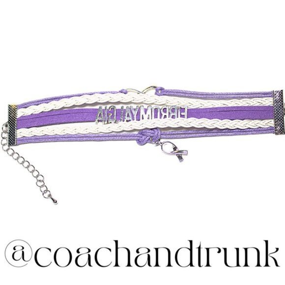 C&T JEWELRY FOR A CAUSE Fibromyalgia Hope Ribbon Infinity Charm Bracelet - Picture 4 of 4